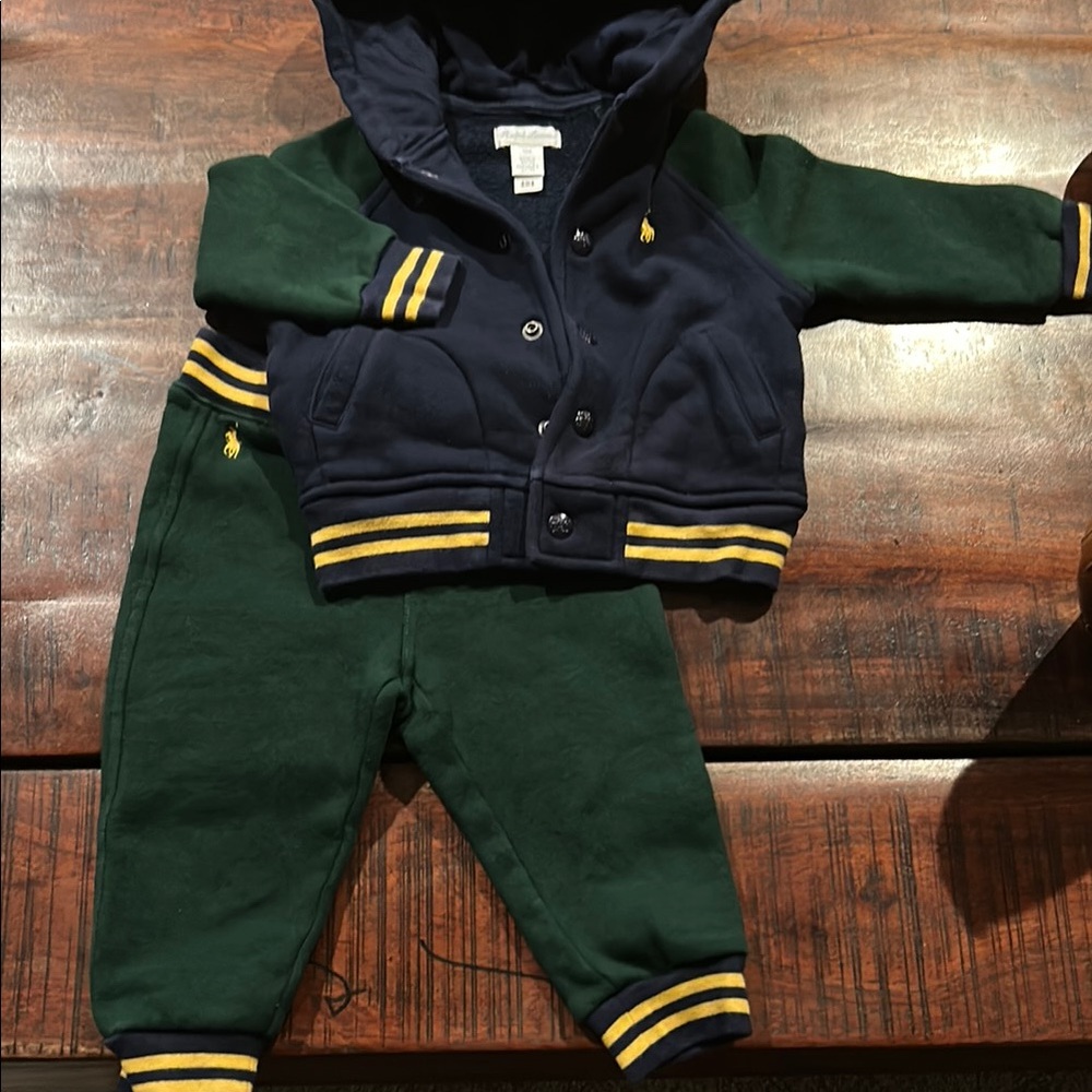 Ralph Lauren Navy and Green Baby Tracksuit